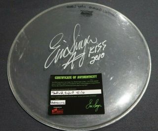 Kiss Eric Singer Signed Sheffield Drumhead 16 Inch Autograph Sonic Boom Tour
