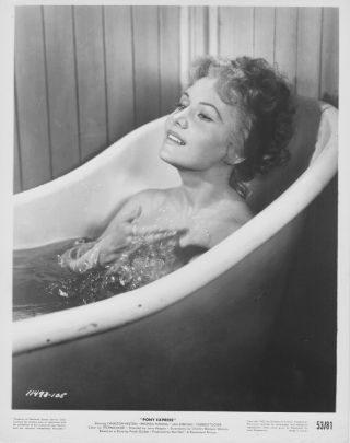 Rhonda Fleming In A Bath - Tub 1953 Film Photo.  Pony Express