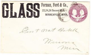 Minneapolis Minnesota - May/4/1893 - 2c Columbian Postal Envelope - Sc U349