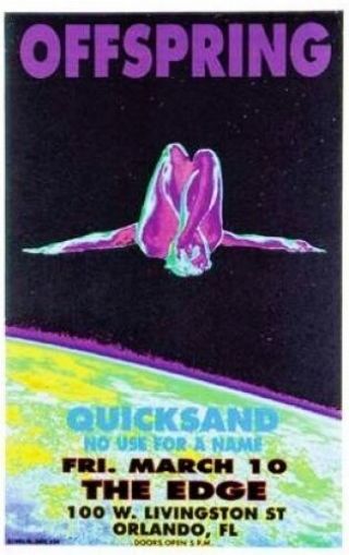 Offspring Poster Quicksand No Use For A Name Concert M Getz Silkscreen Punk Rock