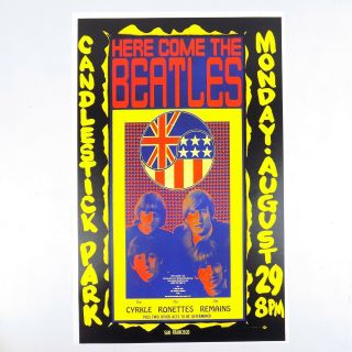 The Beatles 1966 Concert Vintage Poster Candlestick Park San Francisco 17 " X 11 "