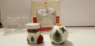 Spode Christmas Tree Salt And Pepper Shakers Ornament & Stocking S3324 - A8