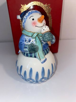 Waterford Holiday Heirlooms Snowman Ice Cream 2005 5 " Boxed Euc Bell Christmas