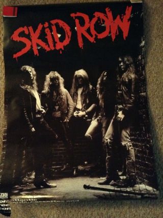 1989 Skid Row/sebastian Bach Promo Poster For Debut Cd