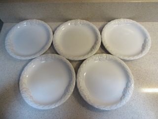 Set Of 5 Christian Dior French Country Rose Oyster White Salad Plates 8 "