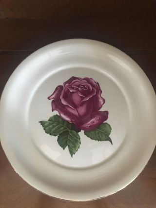 Harker Pottery Co.  22kt Gold Rimmed Vintage Queens Rose 8 " Salad Plate