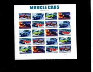 Us Forever Sheet Scott 4743 - 47 Stamp Muscle Cars Sheet Of 20 Mnh Og