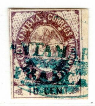 Colombia - Classic - Vii Issue - 10c Stamp - Santa Marta Cancel - Sc 38 - 1865