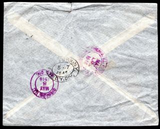 China 1946 reg/airmail cover w/stamps from Shanghai to USA (8.  5.  46) 2
