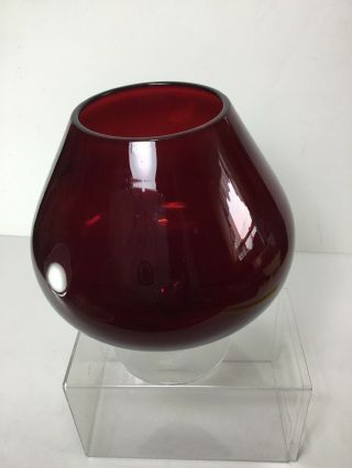Vintage Ruby Red Brandy Snifter Large 7 1/2 