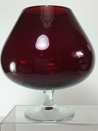 Vintage Ruby Red Brandy Snifter Large 7 1/2 
