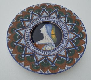 Pietro Melandri Focaccia Pottery Plate 1920s Signed Faenza Italy Rare