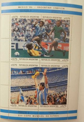 O) 1986 Argentina,  1986 World Cup Soccer Championships - Action Close Up - Diego