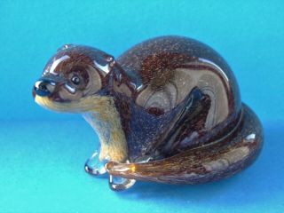 A Langham Glass Otter Signed By Paul Miller