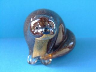 A Langham Glass Otter signed by Paul Miller 2