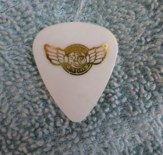 Authentic Reo Speedwagon Dave Amato Guitar Pick Pic Gold Lettering And Logo