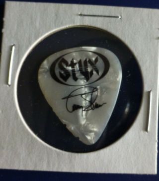 Authentic Styx Tommy Shaw 2015 Tour Guitar Pick Pic Styxworld