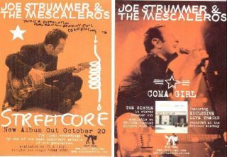 Joe Strummer Streetcore Coma Girl Promotional Postcards Ideal For Framing