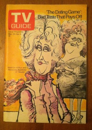 1975 Vintage Maude Tv Guide - No Mailing Label - Vg - Memphis Edition