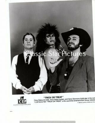 K15 Ozzy Osbourne Tony Fields Gene Simmons Trick Or Treat 1986 8 X 10 Photograph