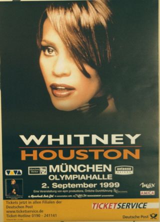 Whitney Houston Concert Tour Poster 1999 My Love Is Your Love