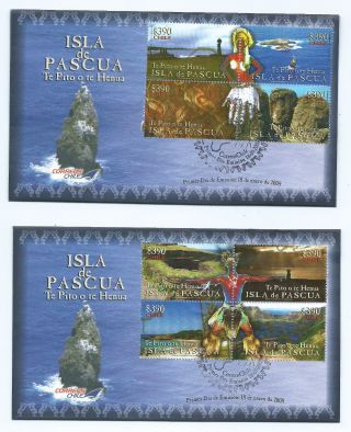 Chile 2008 Isla De Pascua Easter Island Ile De Paque Moai Te Pito O Te Henua Fdc