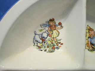 VINTAGE BABY CHILD DISH 3 - COMPARTMENT FOOD TRAY POTTERY BOWL FAIRYTALES IMAGES 3