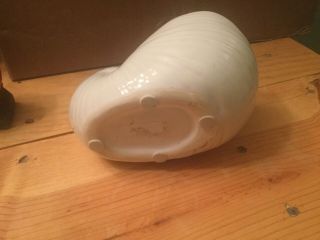 WHITE SHELL PLANTER CLASSY WITH SMOOTH LINES PLANTER 6” x 3.  5” 3