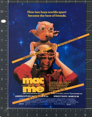 Mac And Me_original 1989 Trade Print Ad_promo_christine Ebersole_danny Cooksey