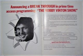 1975 Rare " The Bobby Vinton Show " Production Pr Ad