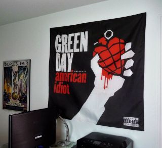 Green Day American Idiot Huge 4x4 Banner Fabric Poster Tapestry Cd Album Cover