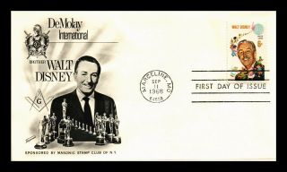 Dr Jim Stamps Us Walt Disney Masonic Cachet First Day Cover Scott 1355