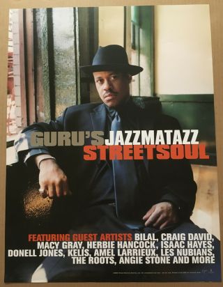 Gang Starr Guru Jazzmatazz Rare 2000 Promo Poster For Street Soul Cd 18x24 Usa