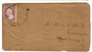 US Stamp: Scott 25,  26,  26A,  1857 3 Cent to St Lawrence Co.  NY.  on Cover 2