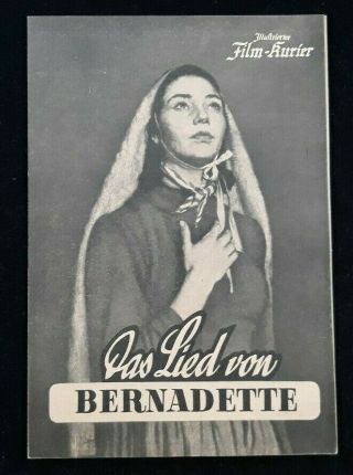 The Song Of Bernadette (1943) Austrian Program Jennifer Jones,  Charles Bickford