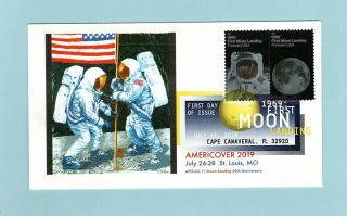 U.  S.  Fdc Calle Cachet - Commemorating 50th Anniv Of 1969 Moon Landing From 2019
