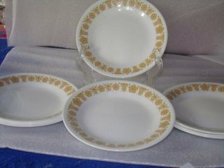 8 Vintage Corelle By Corning Butterfly Gold Dessert Plates 7”