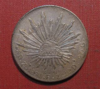 1890 Zs Mexico 8 Reales - Strong Details,  Zacatecas,  Coin