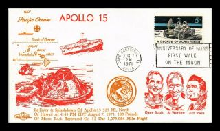 Dr Jim Stamps Us Reentry Splashdown Apollo 15 Space Event Orbit Cover 1971