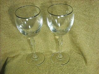Set Of (2) Waterford Marquis " Allegra Platinum " 8 1/2 " Water Red Wine Goblets