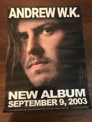 Andrew W.  K.  Promotional Poster For The Wolf 2003 18x24” Party Hard Party Hard