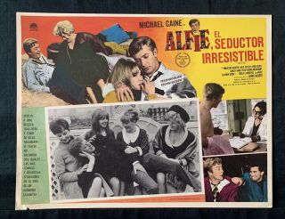 Alfie Michael Caine Shelley Winters 1966 Mexican Lobby Card