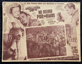 Bette Davis The Private Life Of Elizabeth And Essex Mexican Lobby Card 1939