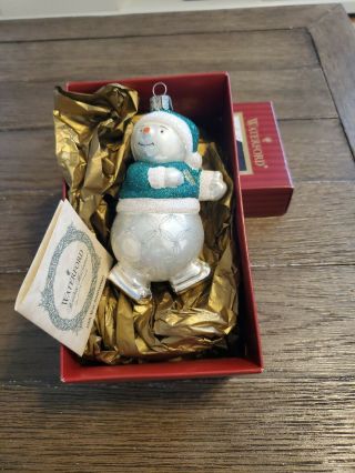 Waterford Holiday Heirlooms " Snow Lad " Skater Snowman Christmas Ornament 2