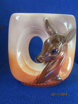 Vintage Royal Copley 7 ½” Deer Open Vase/planter