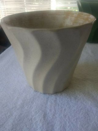 Bauer Pottery White 8 " Swirl Flower Pot