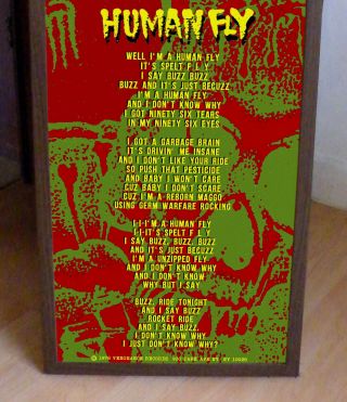 THE CRAMPS HUMAN FLY PROMO POSTER,  LYRIC SHEET,  STAY SICK,  SONGS THE LORD TAUGHT US 3