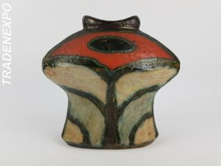 Vintage 60 - 70 Studio Art Pottery Fishmouth Vase Fat Lava Era West German Pottery