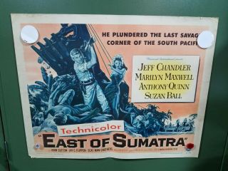 1953 East Of Sumatra Half Sheet Poster Jeff Chandler Tropical Adventure