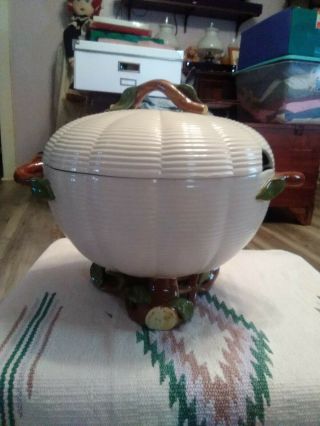 Vintage Secla Soup Tureen With Stand Fondeville Portugal 3